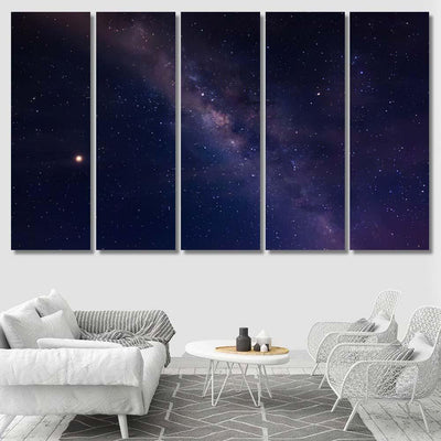 Milky Star Galaxy Sky and Space Multi Piece Panel Canvas Home Decor Housewarming Gift Ideas Poster Canvas Gallery Prints