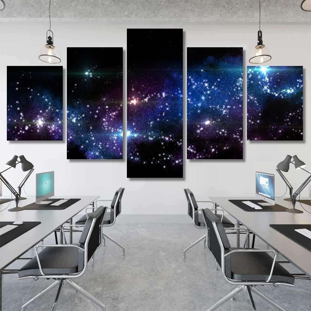 Panorama Star Clusters Planet Against Background Galaxy Sky and Space Multi Piece Panel Canvas Home Decor Housewarming Gift Ideas Poster Canvas Gallery Prints