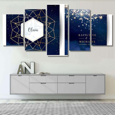 Magic Night Dark Blue Cards Sparkling Galaxy Sky and Space Multi Piece Panel Canvas Home Decor Housewarming Gift Ideas Poster Canvas Gallery Prints