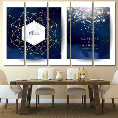 Magic Night Dark Blue Cards Sparkling Galaxy Sky and Space Multi Piece Panel Canvas Home Decor Housewarming Gift Ideas Poster Canvas Gallery Prints