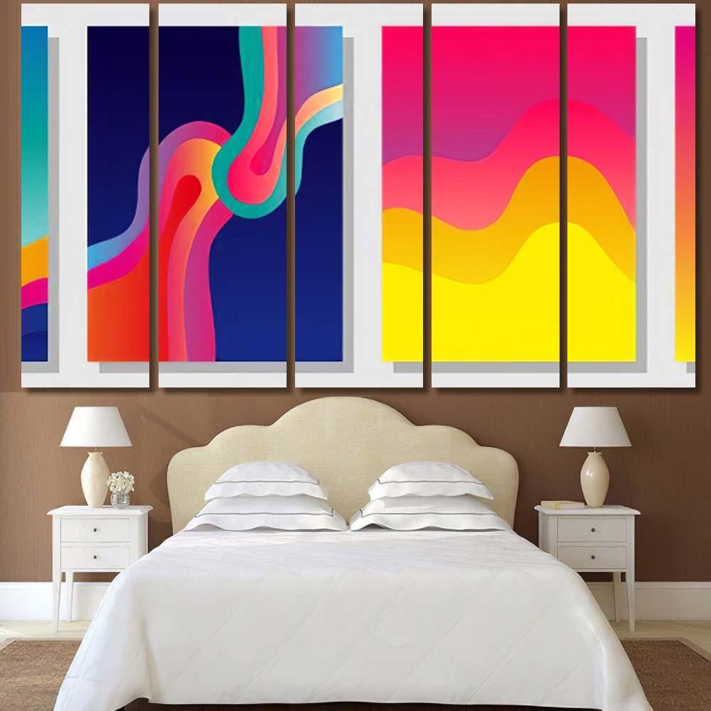 Set Colorful A4 Covers Fluid Shapes Galaxy Sky and Space Multi Piece Panel Canvas Home Decor Housewarming Gift Ideas Poster Canvas Gallery Prints