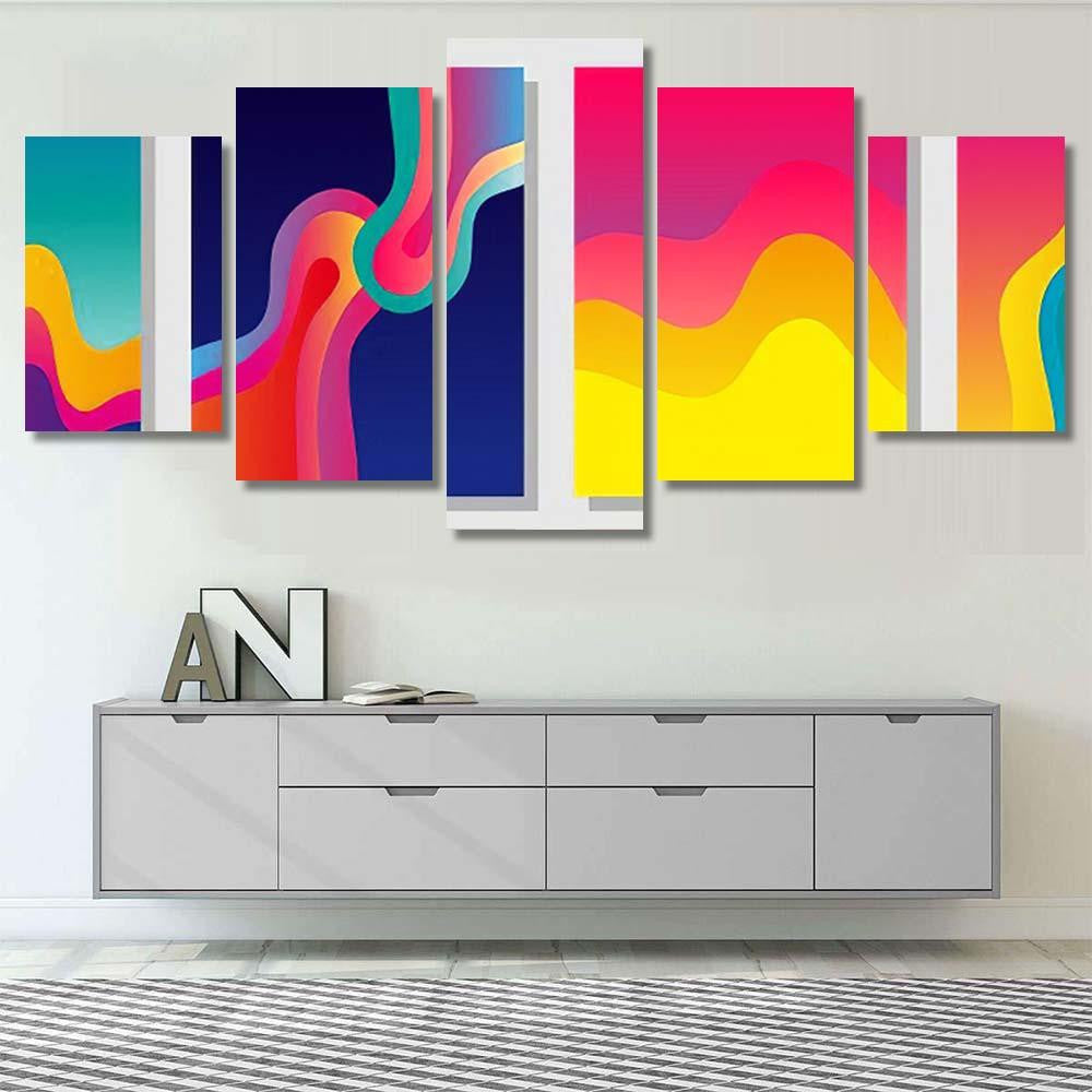 Set Colorful A4 Covers Fluid Shapes Galaxy Sky and Space Multi Piece Panel Canvas Home Decor Housewarming Gift Ideas Poster Canvas Gallery Prints