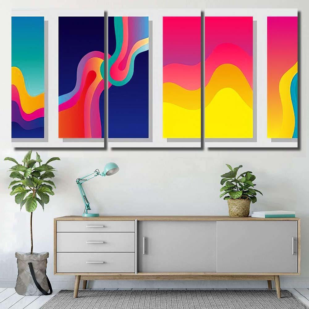 Set Colorful A4 Covers Fluid Shapes Galaxy Sky and Space Multi Piece Panel Canvas Home Decor Housewarming Gift Ideas Poster Canvas Gallery Prints
