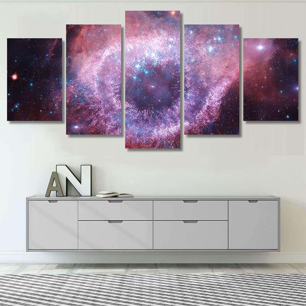 Nebulae Stars Outer Space Glowing Mysterious 2 Galaxy Sky and Space Multi Piece Panel Canvas Home Decor Housewarming Gift Ideas Poster Canvas Gallery Prints