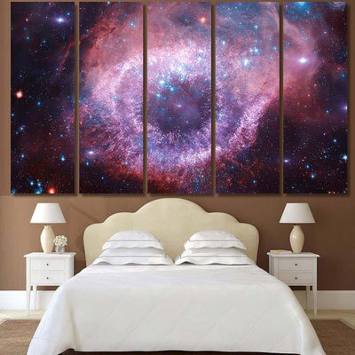 Nebulae Stars Outer Space Glowing Mysterious 2 Galaxy Sky and Space Multi Piece Panel Canvas Home Decor Housewarming Gift Ideas Poster Canvas Gallery Prints