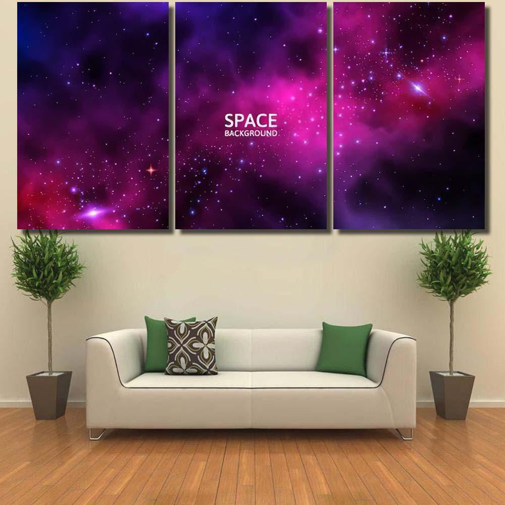 Space Background Colorful Galaxy Planet Shining Galaxy Sky and Space Multi Piece Panel Canvas Home Decor Housewarming Gift Ideas Poster Canvas Gallery Prints