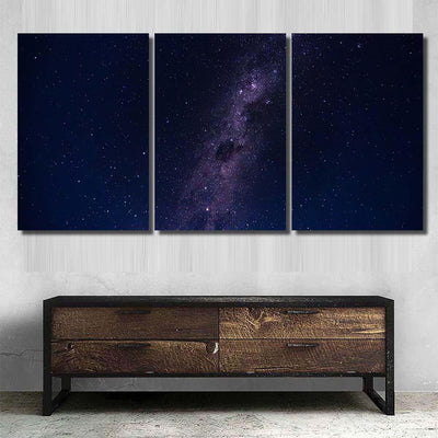 Milky Way Star Trails Hills Mountains Galaxy Sky and Space Multi Piece Panel Canvas Home Decor Housewarming Gift Ideas Poster Canvas Gallery Prints
