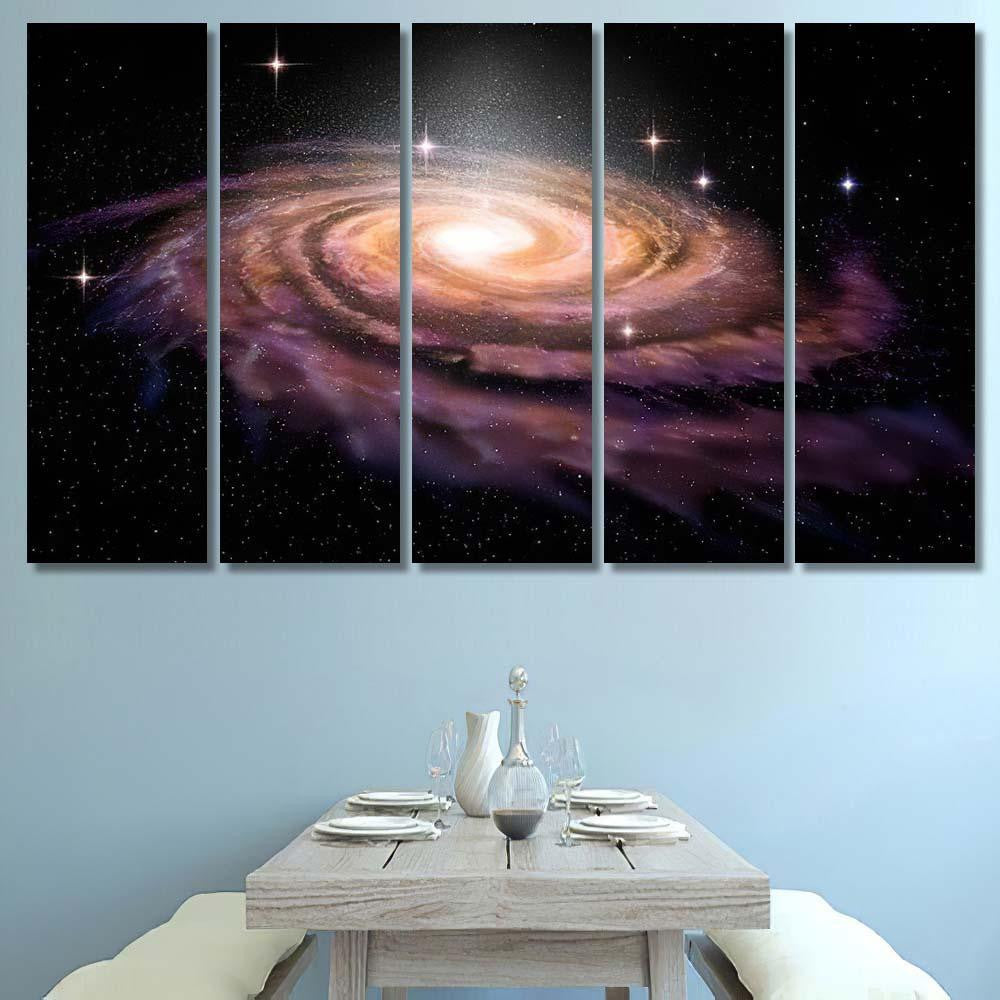 Spiral Galaxy Deep Spcae 3D Illustration 2 Galaxy Sky and Space Multi Piece Panel Canvas Home Decor Housewarming Gift Ideas Poster Canvas Gallery Prints