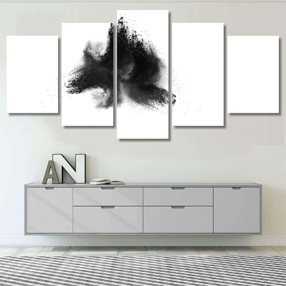 Particles Charcoal On White Backgroundfreeze Motion Galaxy Sky and Space Multi Piece Panel Canvas Home Decor Housewarming Gift Ideas Poster Canvas Gallery Prints