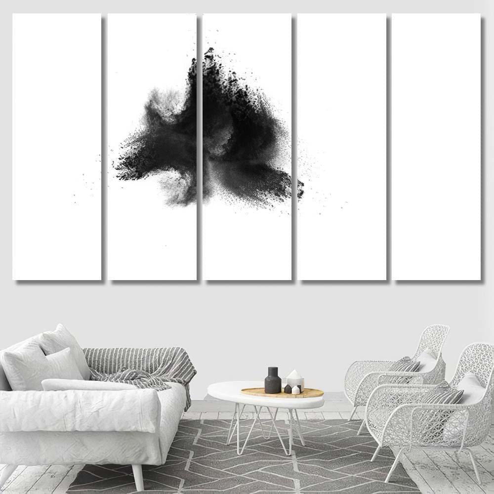 Particles Charcoal On White Backgroundfreeze Motion Galaxy Sky and Space Multi Piece Panel Canvas Home Decor Housewarming Gift Ideas Poster Canvas Gallery Prints