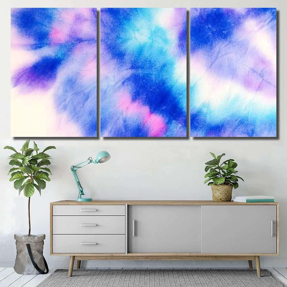 Striped Pattern Beautiful Watercolor Dirty Galaxy Sky and Space Multi Piece Panel Canvas Home Decor Housewarming Gift Ideas Poster Canvas Gallery Prints