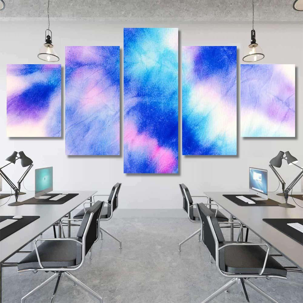 Striped Pattern Beautiful Watercolor Dirty Galaxy Sky and Space Multi Piece Panel Canvas Home Decor Housewarming Gift Ideas Poster Canvas Gallery Prints