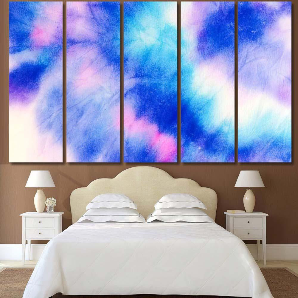 Striped Pattern Beautiful Watercolor Dirty Galaxy Sky and Space Multi Piece Panel Canvas Home Decor Housewarming Gift Ideas Poster Canvas Gallery Prints