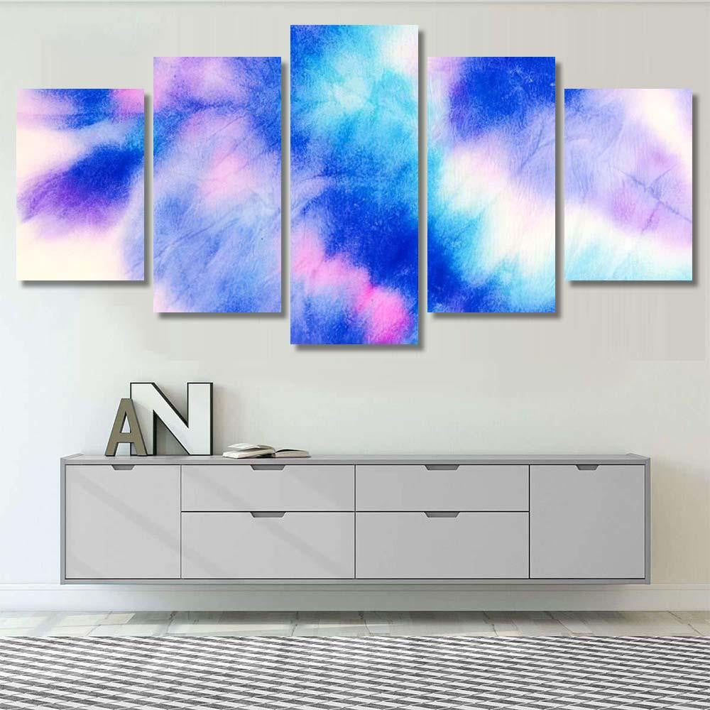 Striped Pattern Beautiful Watercolor Dirty Galaxy Sky and Space Multi Piece Panel Canvas Home Decor Housewarming Gift Ideas Poster Canvas Gallery Prints