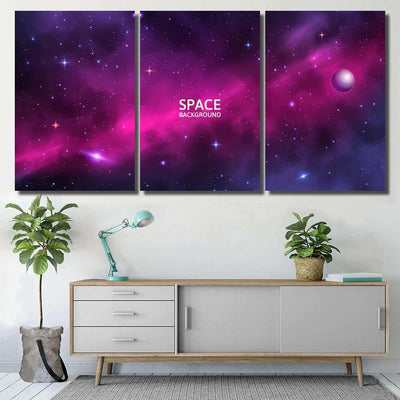 Space Background Shining Stars Stardust Nebula Galaxy Sky and Space Multi Piece Panel Canvas Home Decor Housewarming Gift Ideas Poster Canvas Gallery Prints