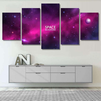 Space Background Shining Stars Stardust Nebula Galaxy Sky and Space Multi Piece Panel Canvas Home Decor Housewarming Gift Ideas Poster Canvas Gallery Prints