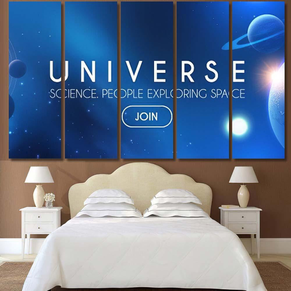 Planets Universe Star Nebula Galaxy Lights 1 Galaxy Sky and Space Multi Piece Panel Canvas Home Decor Housewarming Gift Ideas Poster Canvas Gallery Prints