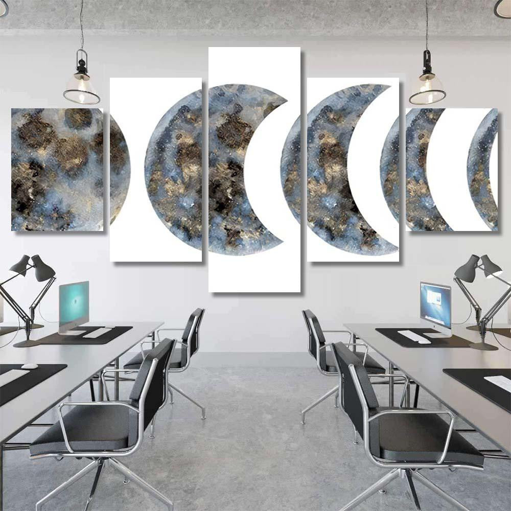 Moon Watercolor Illustration Galaxy Sky and Space Multi Piece Panel Canvas Home Decor Housewarming Gift Ideas Poster Canvas Gallery Prints