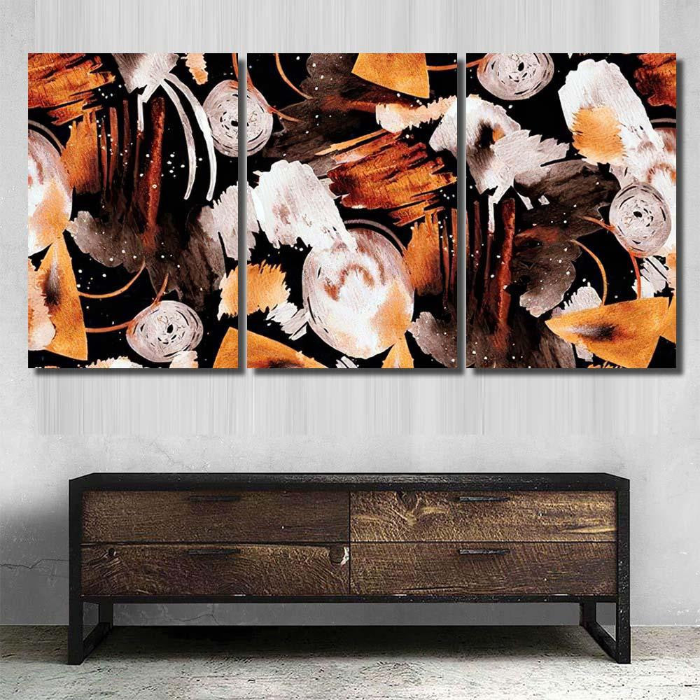Hand Abstract Watercolor Geometric Shapes 3 Galaxy Sky and Space Multi Piece Panel Canvas Home Decor Housewarming Gift Ideas Poster Canvas Gallery Prints