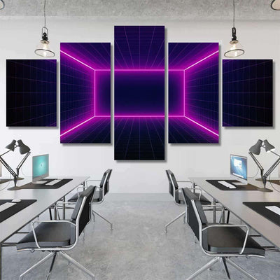 Retro Scifi Background Futuristic Landscape 80S 3 Galaxy Sky and Space Multi Piece Panel Canvas Home Decor Housewarming Gift Ideas Poster Canvas Gallery Prints