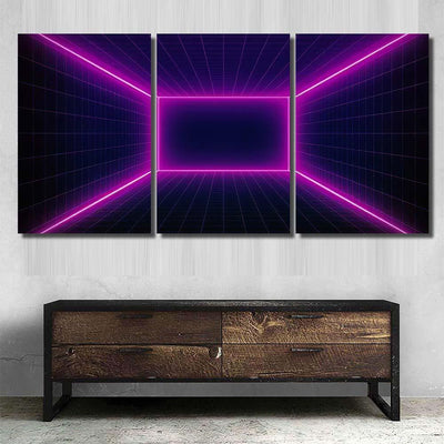 Retro Scifi Background Futuristic Landscape 80S 3 Galaxy Sky and Space Multi Piece Panel Canvas Home Decor Housewarming Gift Ideas Poster Canvas Gallery Prints