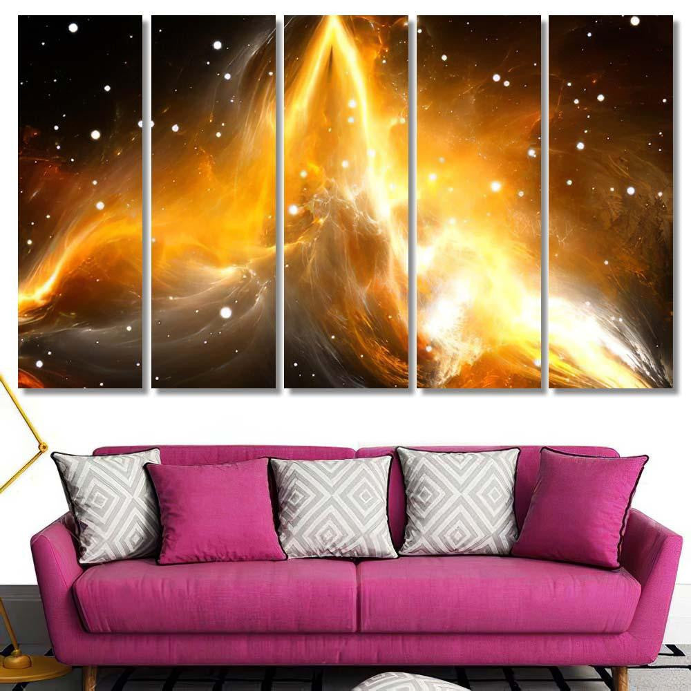 Space Background Nebula Stars 4 Galaxy Sky and Space Multi Piece Panel Canvas Home Decor Housewarming Gift Ideas Poster Canvas Gallery Prints