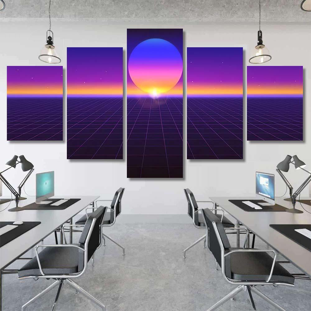 Sci Fi Futuristic Abstract Background Violet Galaxy Sky and Space Multi Piece Panel Canvas Home Decor Housewarming Gift Ideas Poster Canvas Gallery Prints