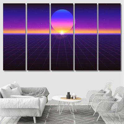 Sci Fi Futuristic Abstract Background Violet Galaxy Sky and Space Multi Piece Panel Canvas Home Decor Housewarming Gift Ideas Poster Canvas Gallery Prints
