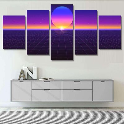 Sci Fi Futuristic Abstract Background Violet Galaxy Sky and Space Multi Piece Panel Canvas Home Decor Housewarming Gift Ideas Poster Canvas Gallery Prints
