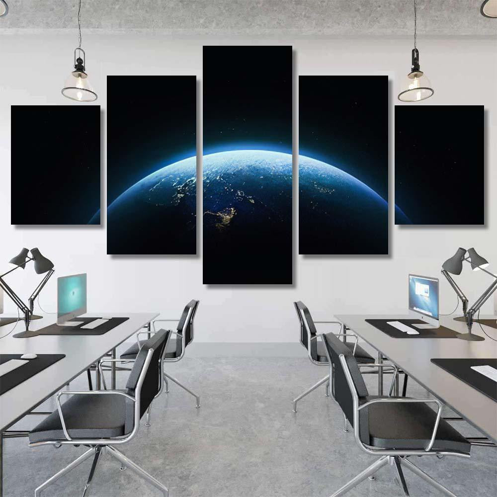 Nightly Earth Outer Space Abstract Wallpaper 2 Galaxy Sky and Space Multi Piece Panel Canvas Home Decor Housewarming Gift Ideas Poster Canvas Gallery Prints