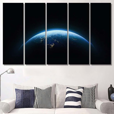 Nightly Earth Outer Space Abstract Wallpaper 2 Galaxy Sky and Space Multi Piece Panel Canvas Home Decor Housewarming Gift Ideas Poster Canvas Gallery Prints