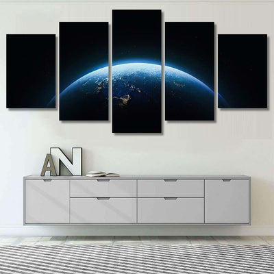 Nightly Earth Outer Space Abstract Wallpaper 2 Galaxy Sky and Space Multi Piece Panel Canvas Home Decor Housewarming Gift Ideas Poster Canvas Gallery Prints