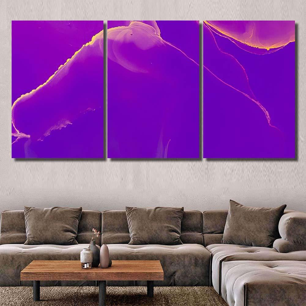 Marble Watercolor Web Concept Yellow Optical Galaxy Sky and Space Multi Piece Panel Canvas Home Decor Housewarming Gift Ideas Poster Canvas Gallery Prints