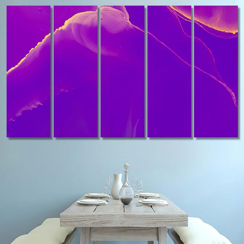Marble Watercolor Web Concept Yellow Optical Galaxy Sky and Space Multi Piece Panel Canvas Home Decor Housewarming Gift Ideas Poster Canvas Gallery Prints