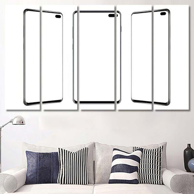 Set Modern Frameless Mobile Phones Mockups Galaxy Sky and Space Multi Piece Panel Canvas Home Decor Housewarming Gift Ideas Poster Canvas Gallery Prints