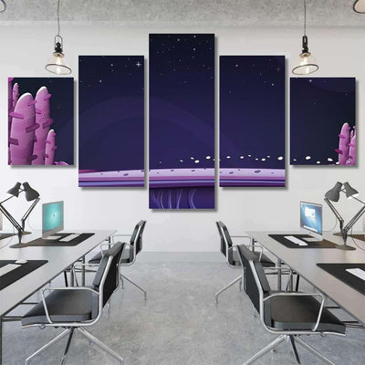 Space Background Game Design Vector Illustration Galaxy Sky and Space Multi Piece Panel Canvas Home Decor Housewarming Gift Ideas Poster Canvas Gallery Prints
