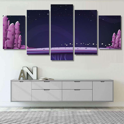 Space Background Game Design Vector Illustration Galaxy Sky and Space Multi Piece Panel Canvas Home Decor Housewarming Gift Ideas Poster Canvas Gallery Prints
