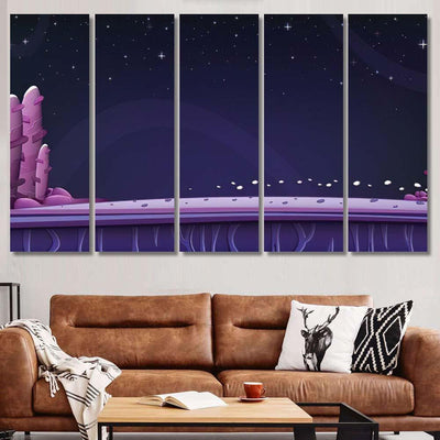 Space Background Game Design Vector Illustration Galaxy Sky and Space Multi Piece Panel Canvas Home Decor Housewarming Gift Ideas Poster Canvas Gallery Prints