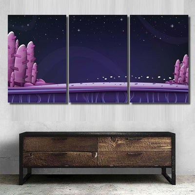 Space Background Game Design Vector Illustration Galaxy Sky and Space Multi Piece Panel Canvas Home Decor Housewarming Gift Ideas Poster Canvas Gallery Prints