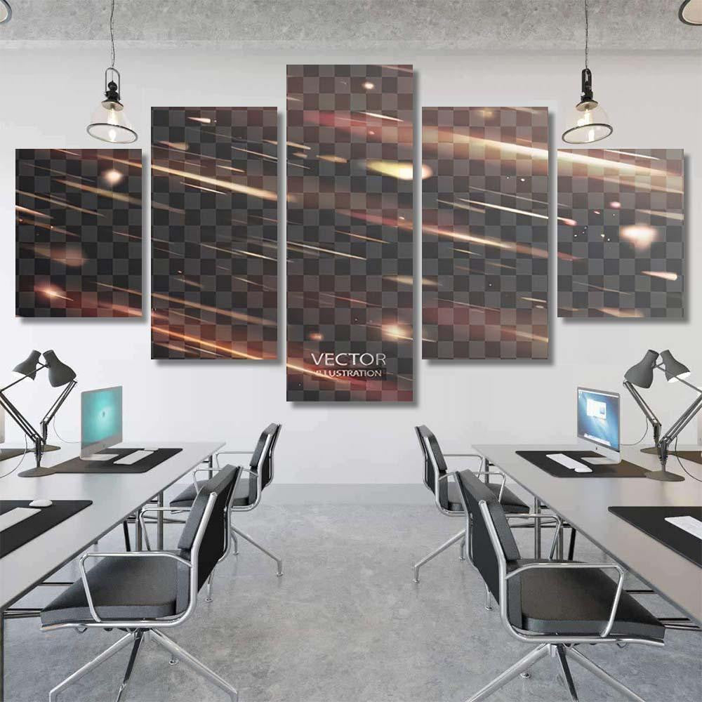 Shooting Stars Transparent Vector Background Light Galaxy Sky and Space Multi Piece Panel Canvas Home Decor Housewarming Gift Ideas Poster Canvas Gallery Prints