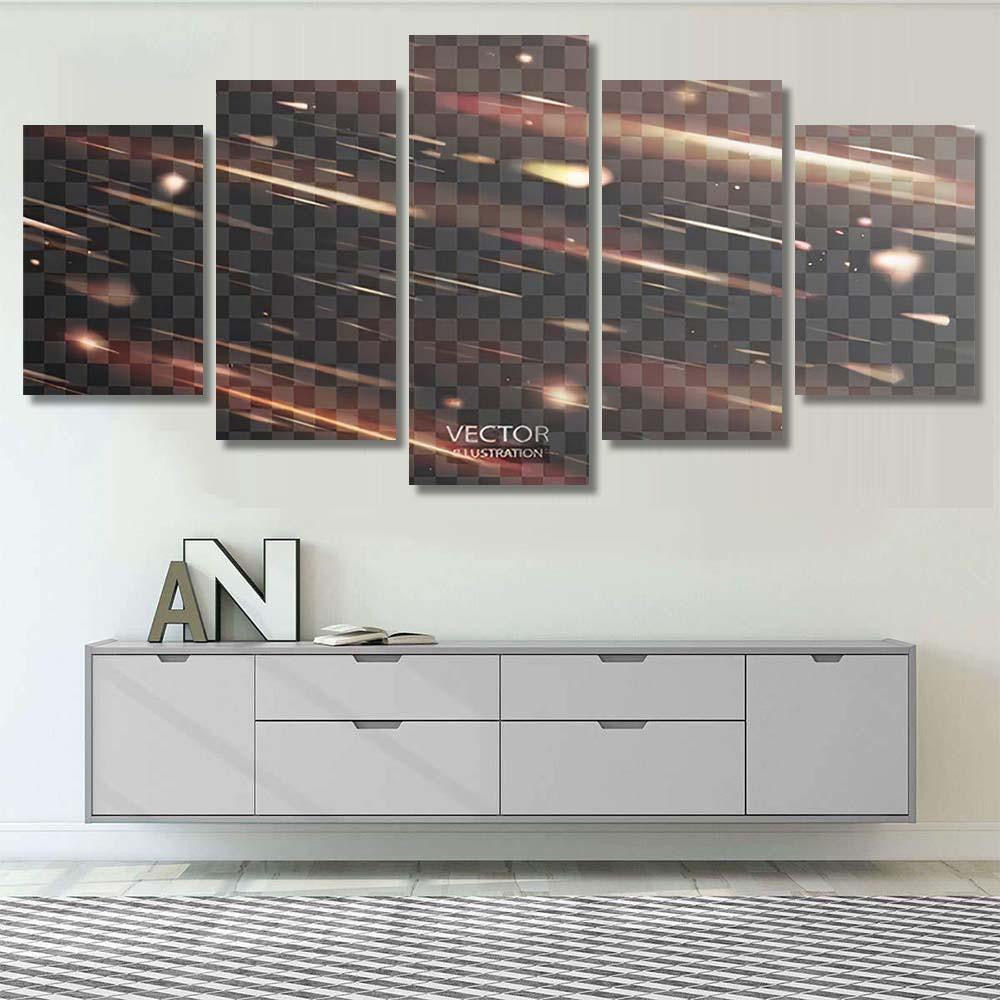 Shooting Stars Transparent Vector Background Light Galaxy Sky and Space Multi Piece Panel Canvas Home Decor Housewarming Gift Ideas Poster Canvas Gallery Prints