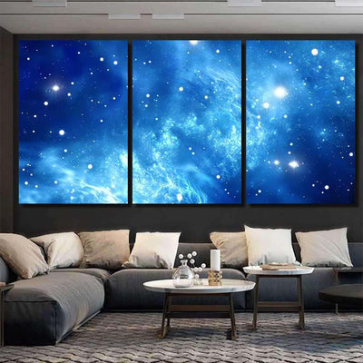 Space Background Nebula Stars 3 Galaxy Sky and Space Multi Piece Panel Canvas Home Decor Housewarming Gift Ideas Poster Canvas Gallery Prints