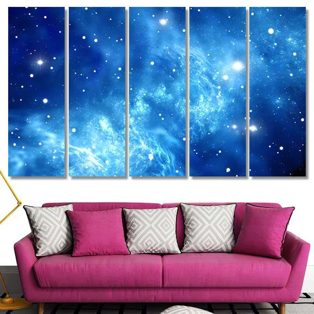 Space Background Nebula Stars 3 Galaxy Sky and Space Multi Piece Panel Canvas Home Decor Housewarming Gift Ideas Poster Canvas Gallery Prints