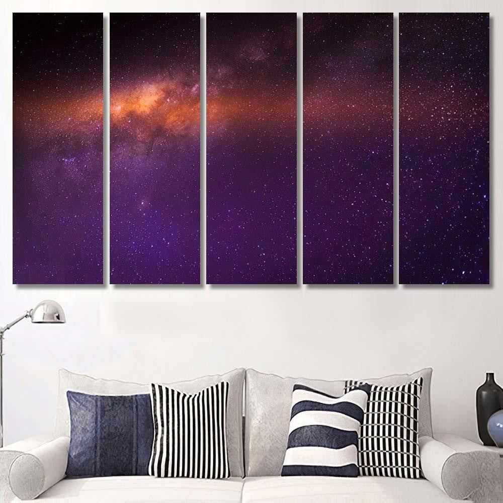 Milky Way Galaxy Stars Space Dust 7 1 Galaxy Sky and Space Multi Piece Panel Canvas Home Decor Housewarming Gift Ideas Poster Canvas Gallery Prints