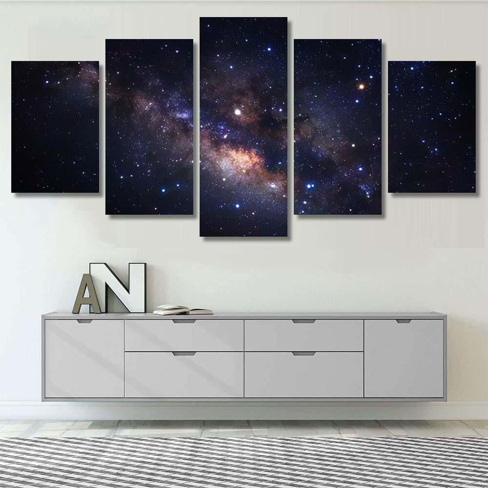Milky Way Galaxy Stars Space Dust 2 1 Galaxy Sky and Space Multi Piece Panel Canvas Home Decor Housewarming Gift Ideas Poster Canvas Gallery Prints