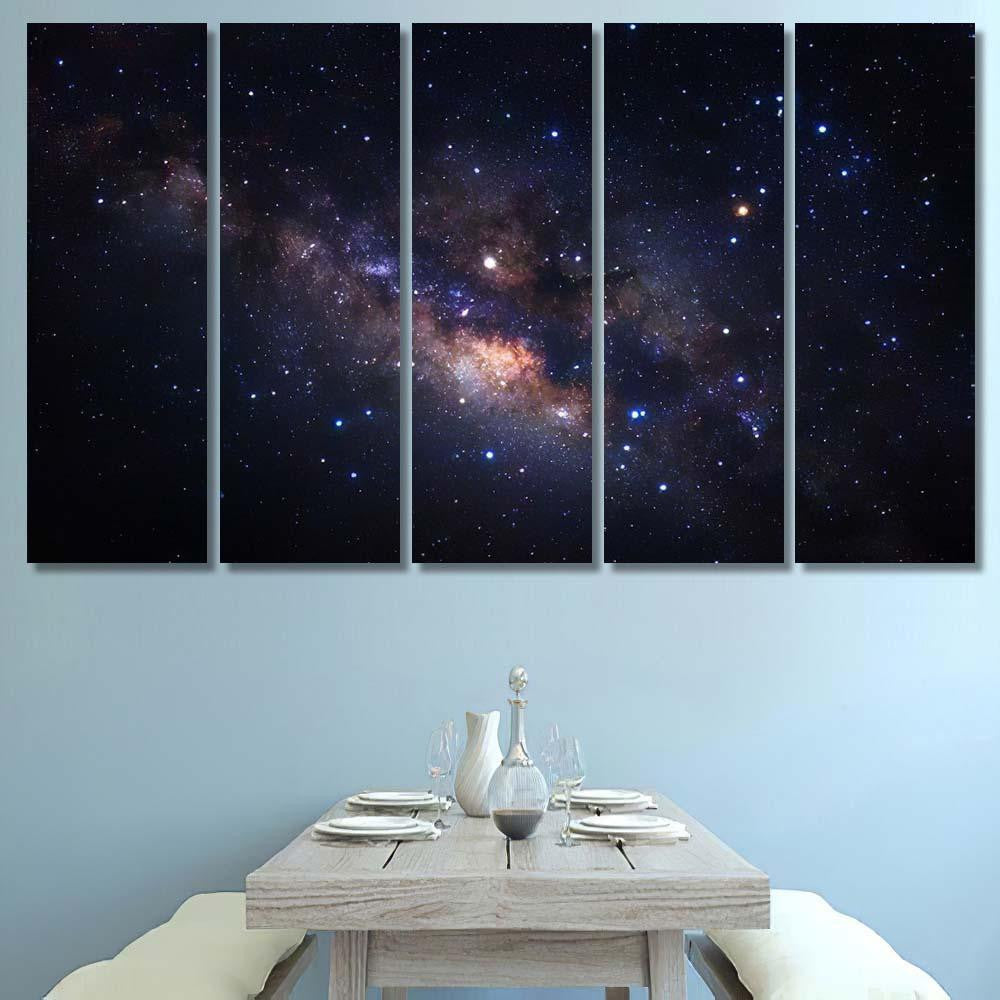 Milky Way Galaxy Stars Space Dust 2 1 Galaxy Sky and Space Multi Piece Panel Canvas Home Decor Housewarming Gift Ideas Poster Canvas Gallery Prints