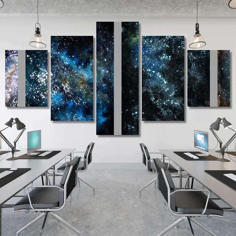 Set Space Hand Drawn Watercolor Background Galaxy Sky and Space Multi Piece Panel Canvas Home Decor Housewarming Gift Ideas Poster Canvas Gallery Prints