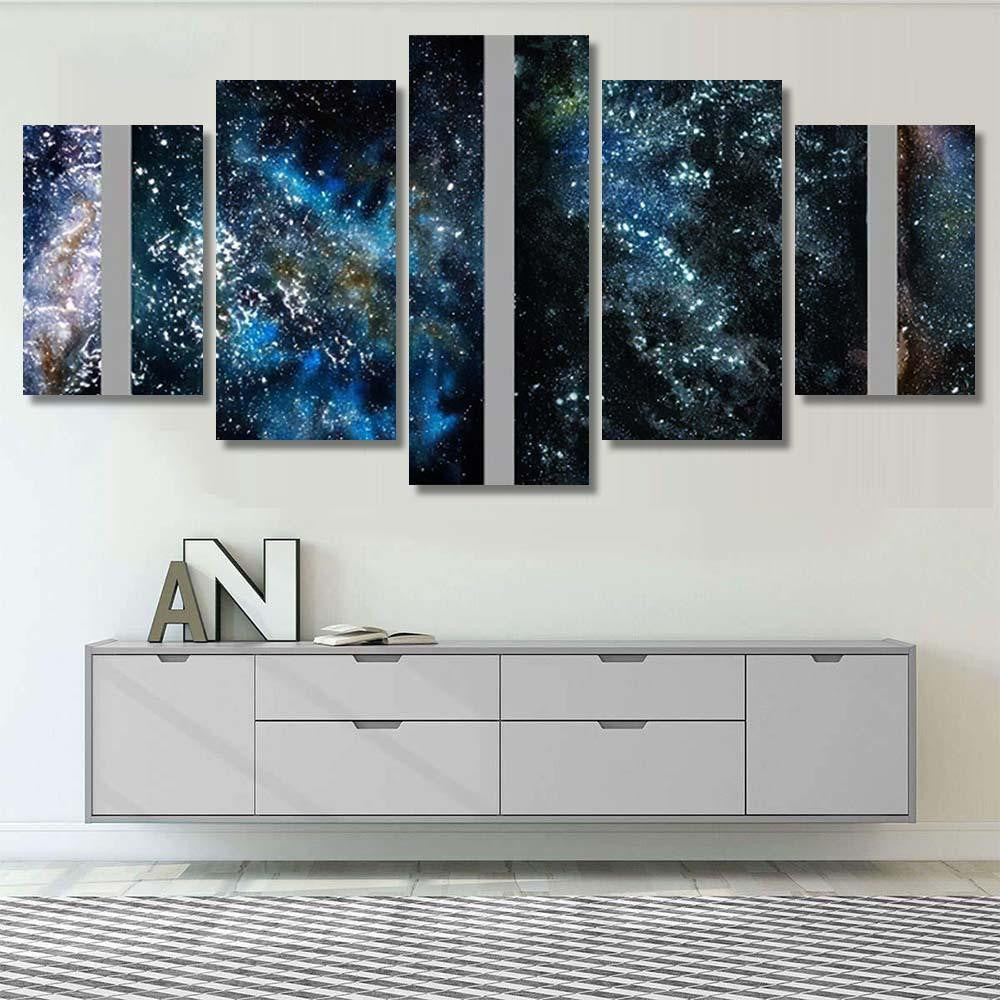 Set Space Hand Drawn Watercolor Background Galaxy Sky and Space Multi Piece Panel Canvas Home Decor Housewarming Gift Ideas Poster Canvas Gallery Prints