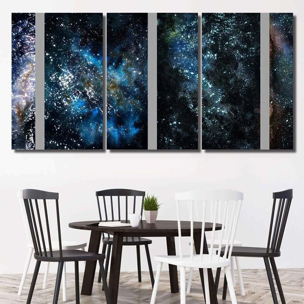 Set Space Hand Drawn Watercolor Background Galaxy Sky and Space Multi Piece Panel Canvas Home Decor Housewarming Gift Ideas Poster Canvas Gallery Prints