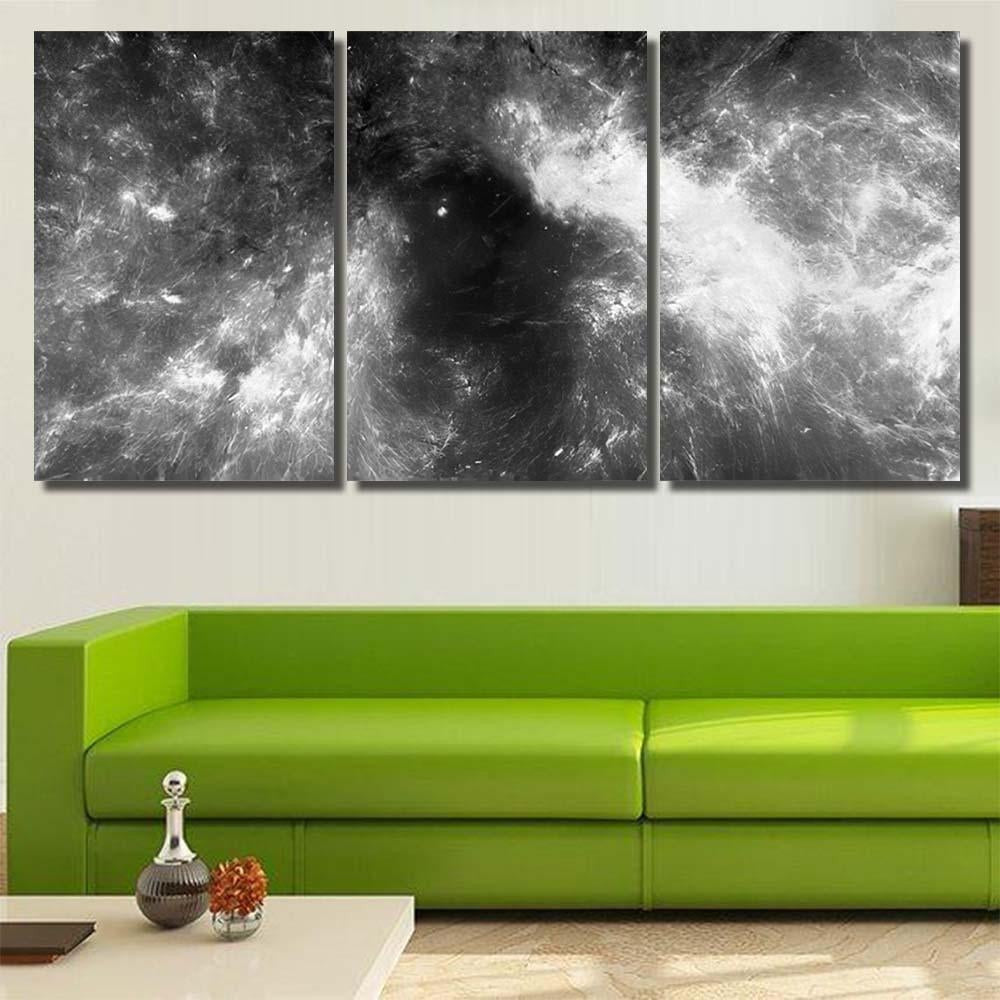 Glowing Nebula Space Black White Texture Galaxy Sky and Space Multi Piece Panel Canvas Home Decor Housewarming Gift Ideas Poster Canvas Gallery Prints